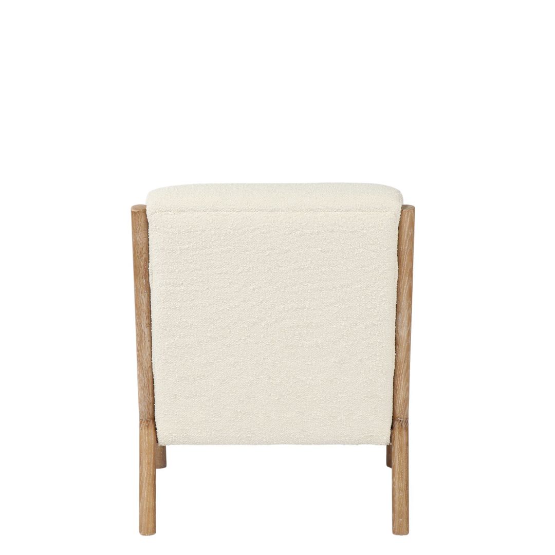 LUCA OCCASIONAL CHAIR FABRIC CREAM WITH WASHED OAK FRAME image 4